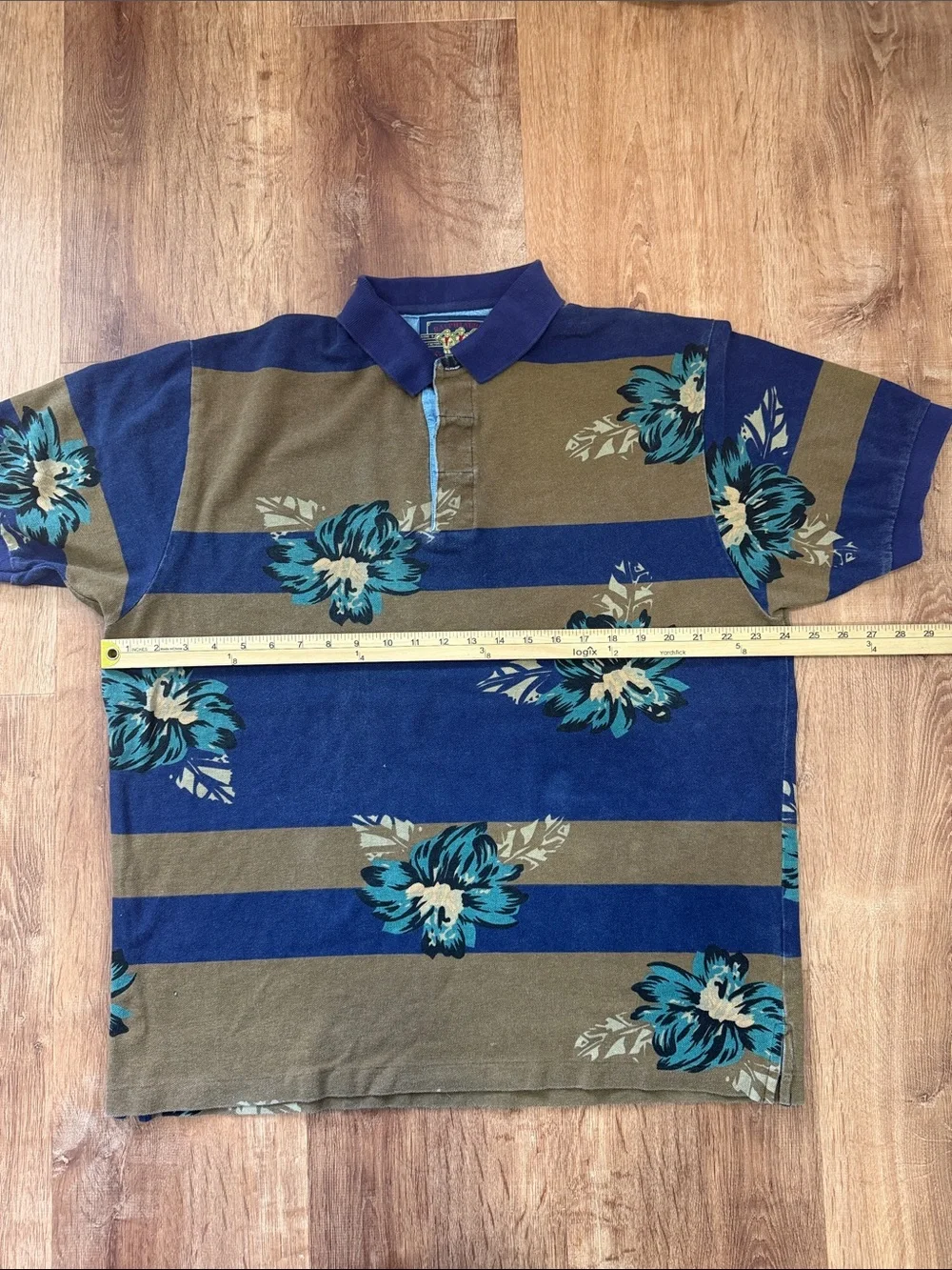 Vintage Ralph Lauren Chaps Polo Shirt Mens L Short Sleeve Floral Classic USA